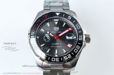 Perfect Replica Tag Heuer Aquaracer Stainless Steel Case Black Dial 43mm Watch